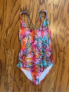 Women’s ' Multicolor Tie-Dye One-Piece Swimsuit with sequins